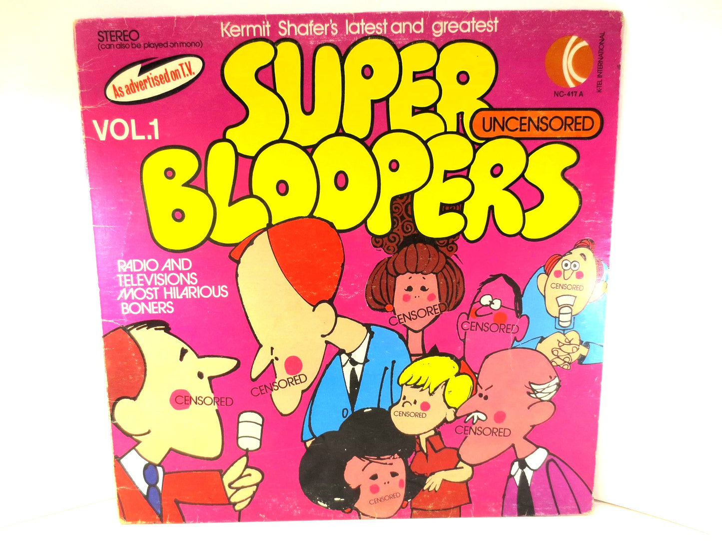 SUPER BLOOPERS, NOVELTY Records, K-Tel Records, Childrens Records, Funny Bloopers, Novelty Album, Tv Bloopers, Vintage Records, 1975 Records