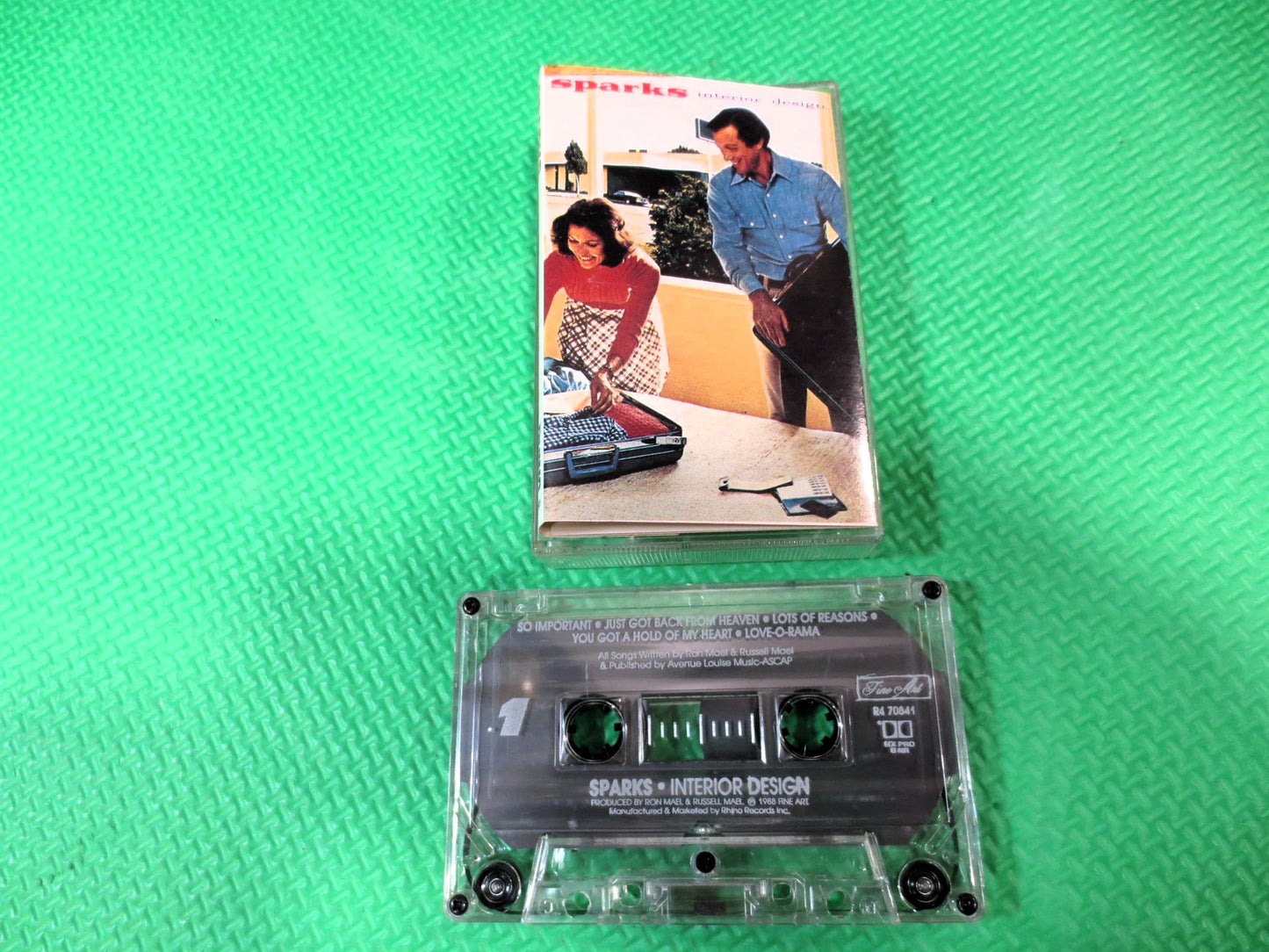 SPARKS, SPARKS Tape, INTERIOR DESIGN Tape, Sparks Album, Sparks Music, Sparks Song, Tape Cassette, Rock Cassette, 1988 Cassette