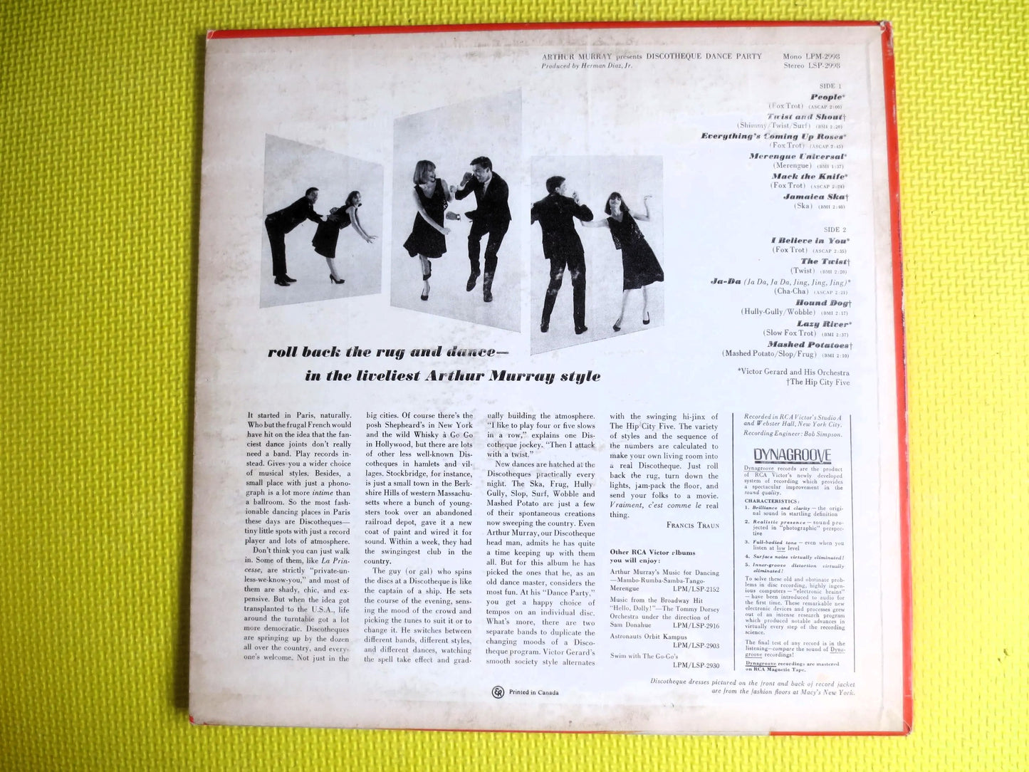 DISCOTHEQUE, DANCE PARTY, Arthur Murray Record, Party Dance Album, Novelty Record, Novelty Album, Novelty Vinyl, Cha Cha Album, 1967 Records