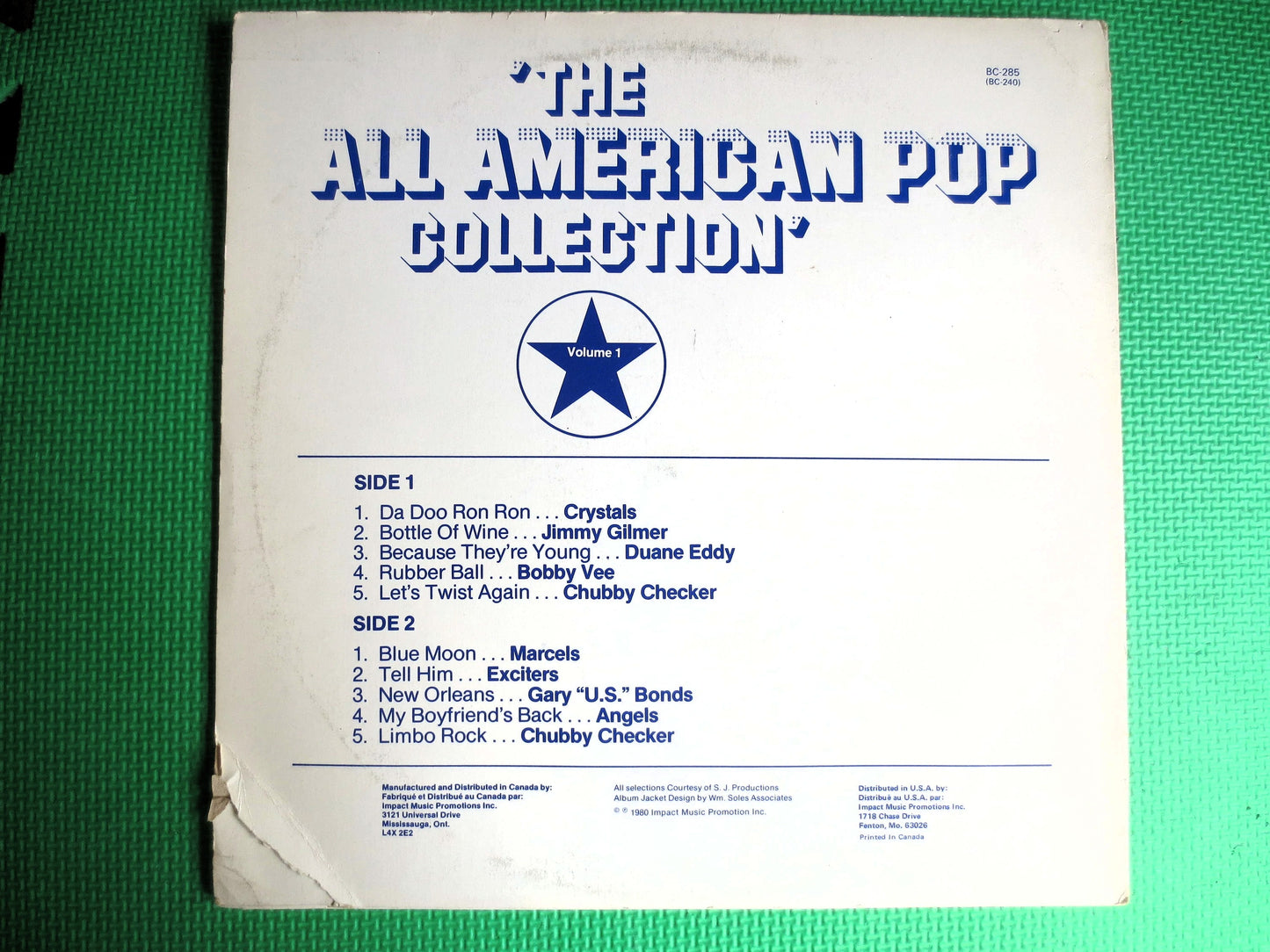 All AMERICAN POP, ORIGINAL Hits, Impact Records, Marcels Record, Crystals Record, Angels Lp, Jimmy Gilmer Lp, Duane Eddy Lp, 1980 Records