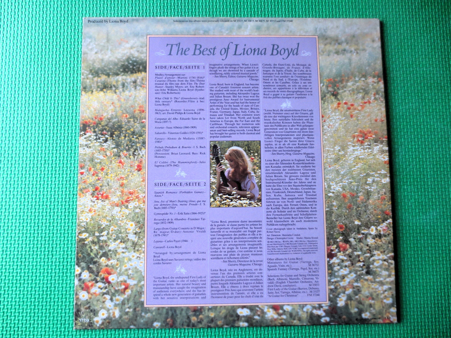 LIONA BOYD, GREATEST Hits, Liona Boyd lps, Liona Boyd Album, Liona Boyd Records, Classical Guitar, Vinyl lps, 1982 Records