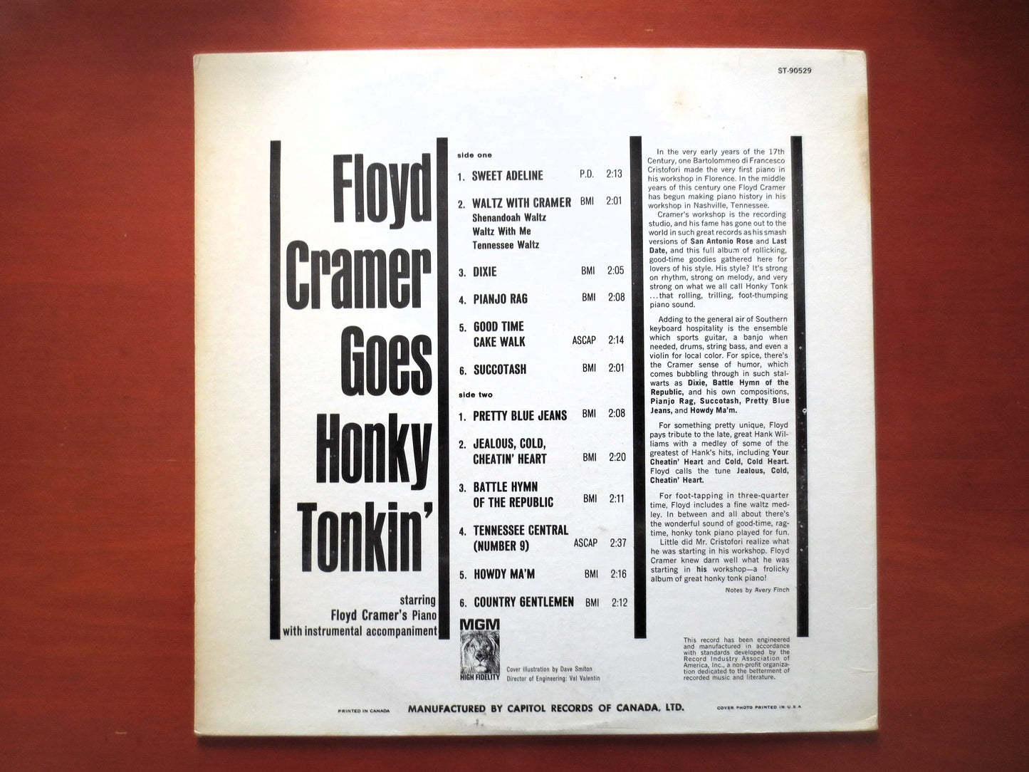 FLOYD CRAMER, Goes HONKY Tonkin', Country Record, Ragtime Records, Honky Tonk Records, Vinyl Record, Vinyl Lp, 1975 Records