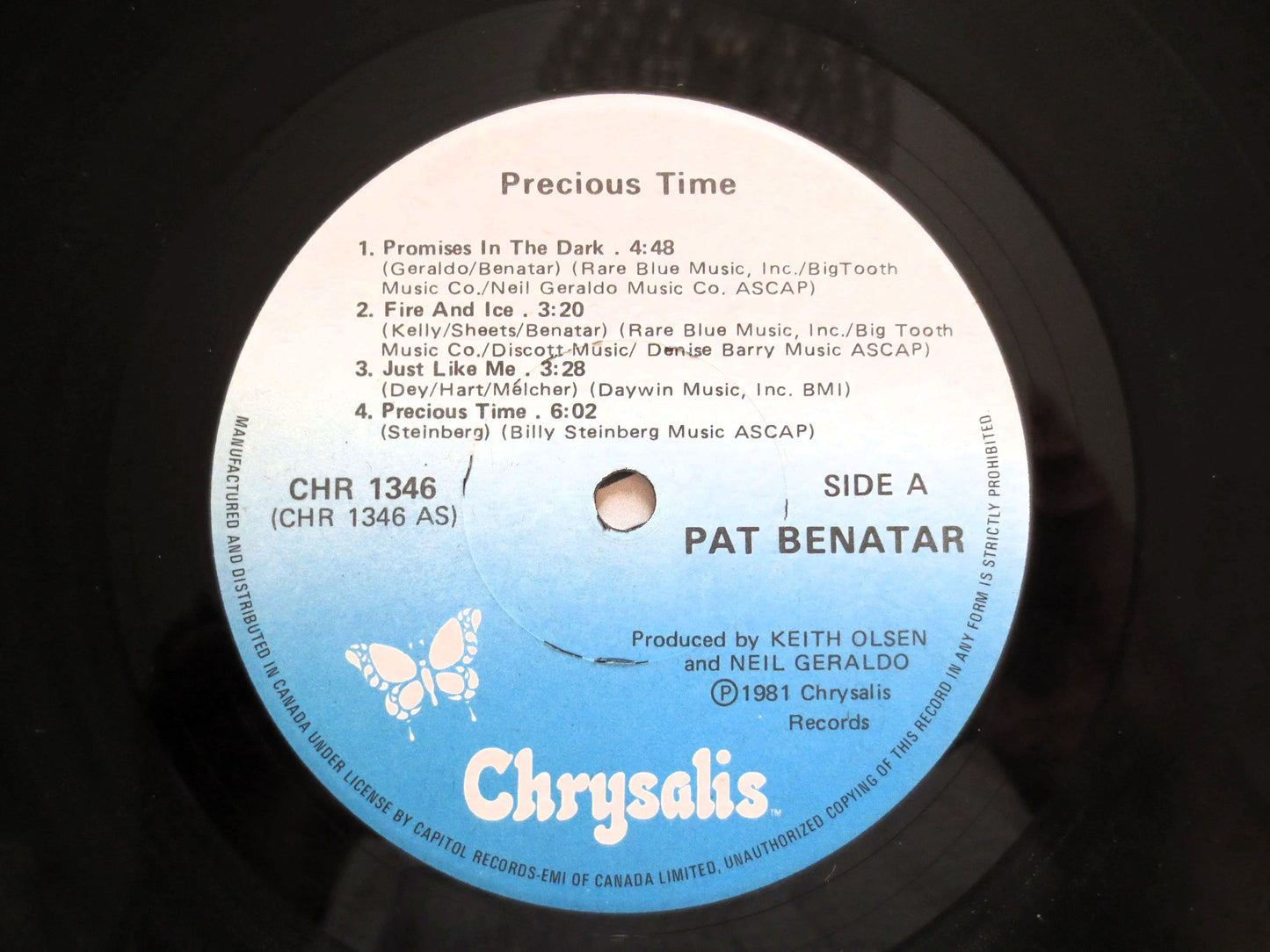 PAT BENATAR, PRECIOUS Time, Rock Lp, Pat Benatar Record, Pat Benatar Album, Pat Benatar Lp, Lps, Vinyl Album, 1981 Records