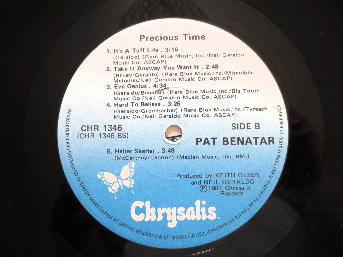 PAT BENATAR, PRECIOUS Time, Rock Lp, Pat Benatar Record, Pat Benatar Album, Pat Benatar Lp, Lps, Vinyl Album, 1981 Records