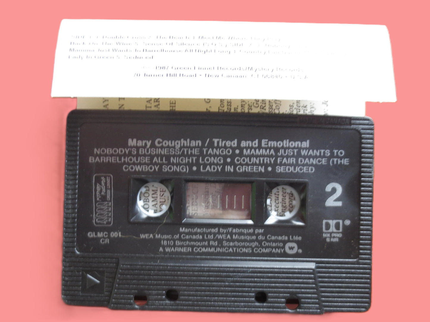 MARY COUGHLAN, Tired and EMOTIONAL, 1987 Cassette Tape, Vintage Cassette