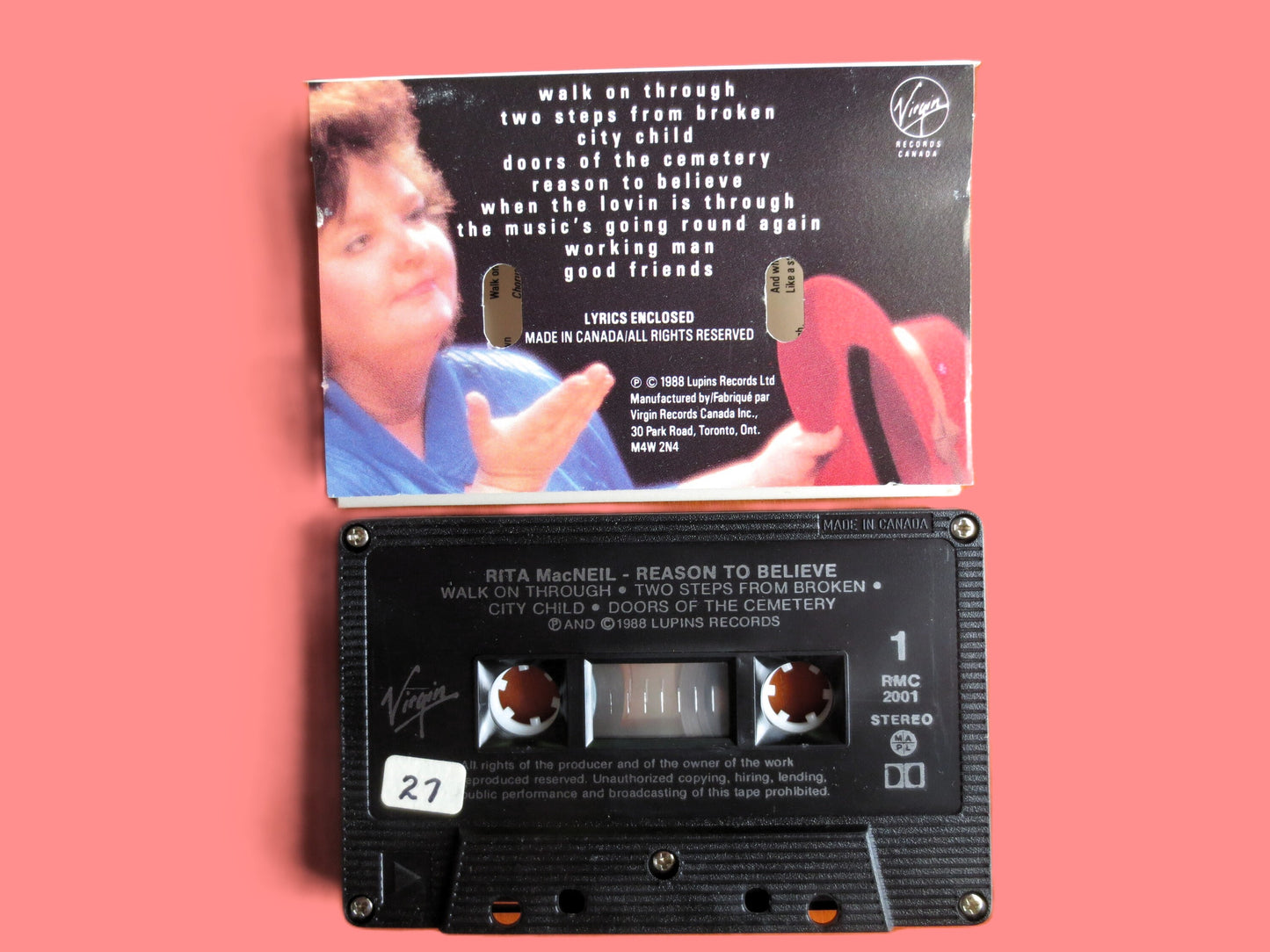 RITA MacNeil, Reason to BELIEVE, 1988 Cassette Tape, Vintage Cassette