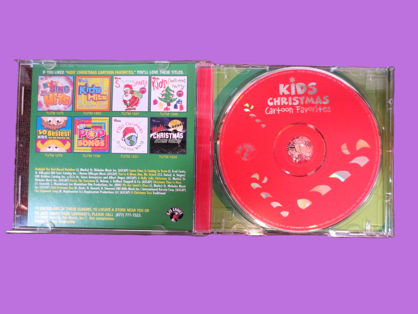 KIDS CHRISTMAS Cd: CARTOON Favorites, Christmas Music