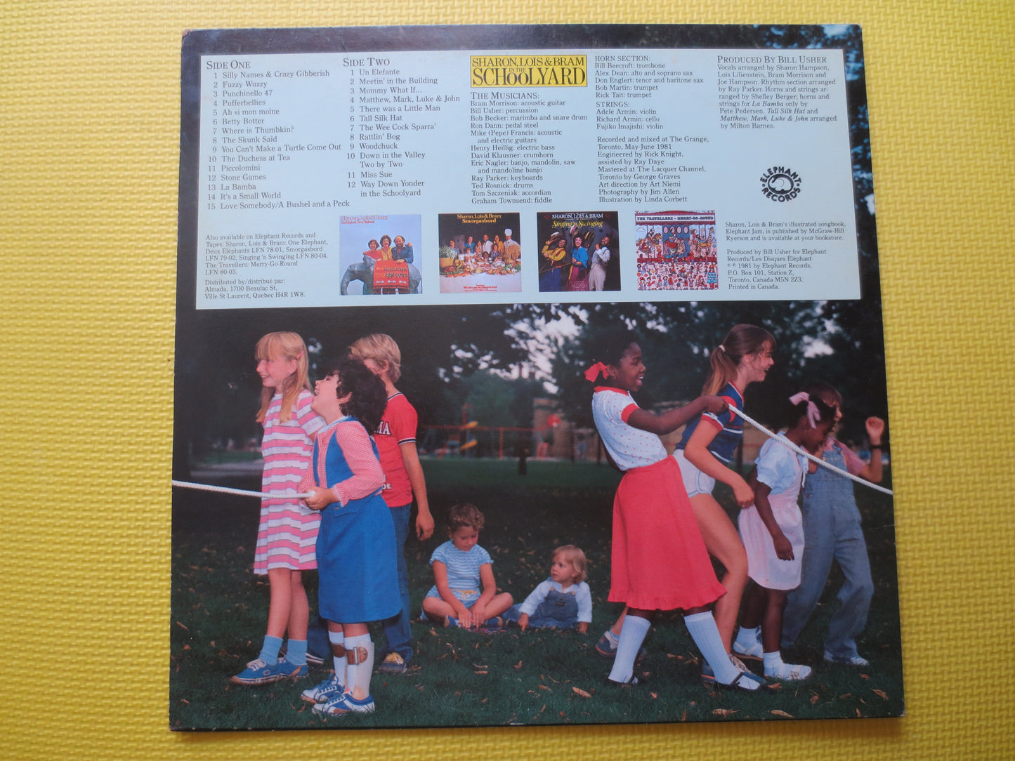 SHARON, LOIS and Bram, In The School Yard, Childrens Records, Kids Records, Kids Albums, lps, Children's Album, Vintage Record, 1981 Records
