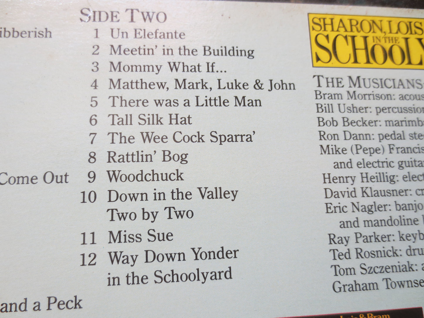 SHARON, LOIS and Bram, In The School Yard, Childrens Records, Kids Records, Kids Albums, lps, Children's Album, Vintage Record, 1981 Records