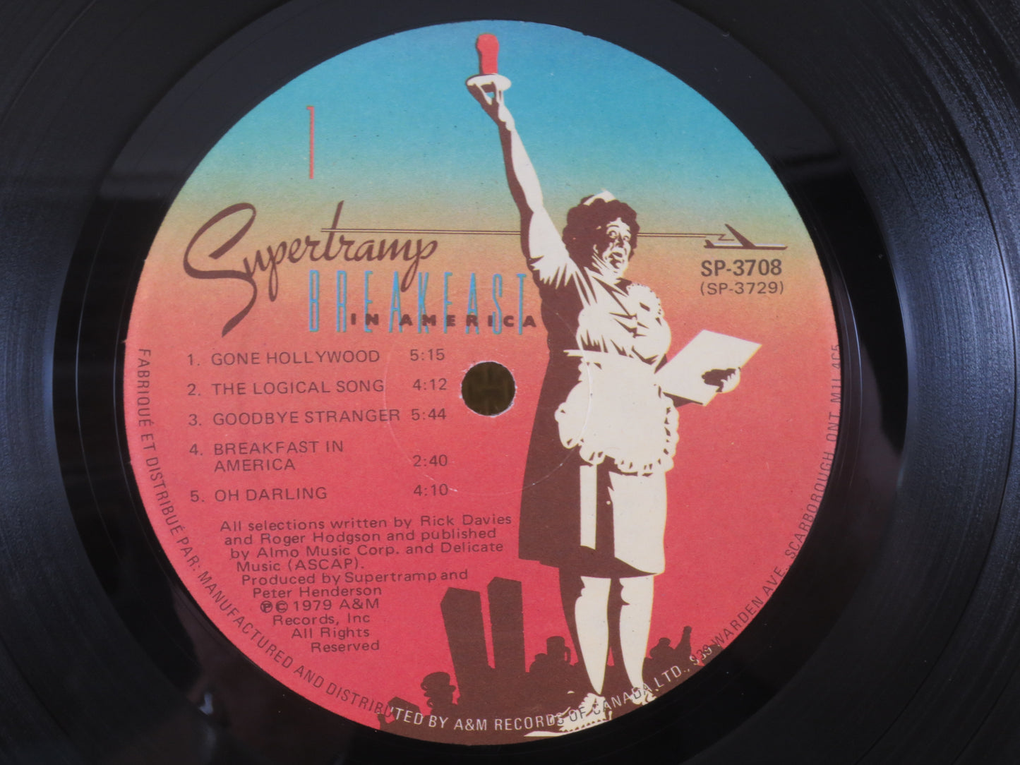 SUPERTRAMP, BREAKFAST in America, Rock Record, SUPERTRAMP Albums, Supertramp Records, Vinyl Record, Rock Vinyl, 1979 Album