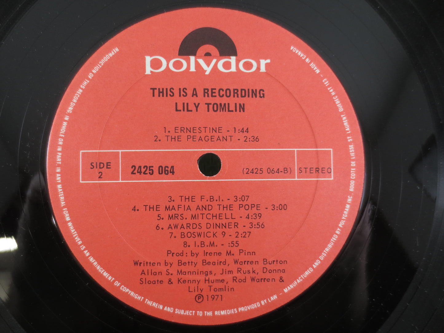 LILY TOMLIN, This is a Recording, COMEDY Records, Lily Tomlin Record, Lily Tomlin Album, Vintage Vinyl, Comedy, 1971 Record