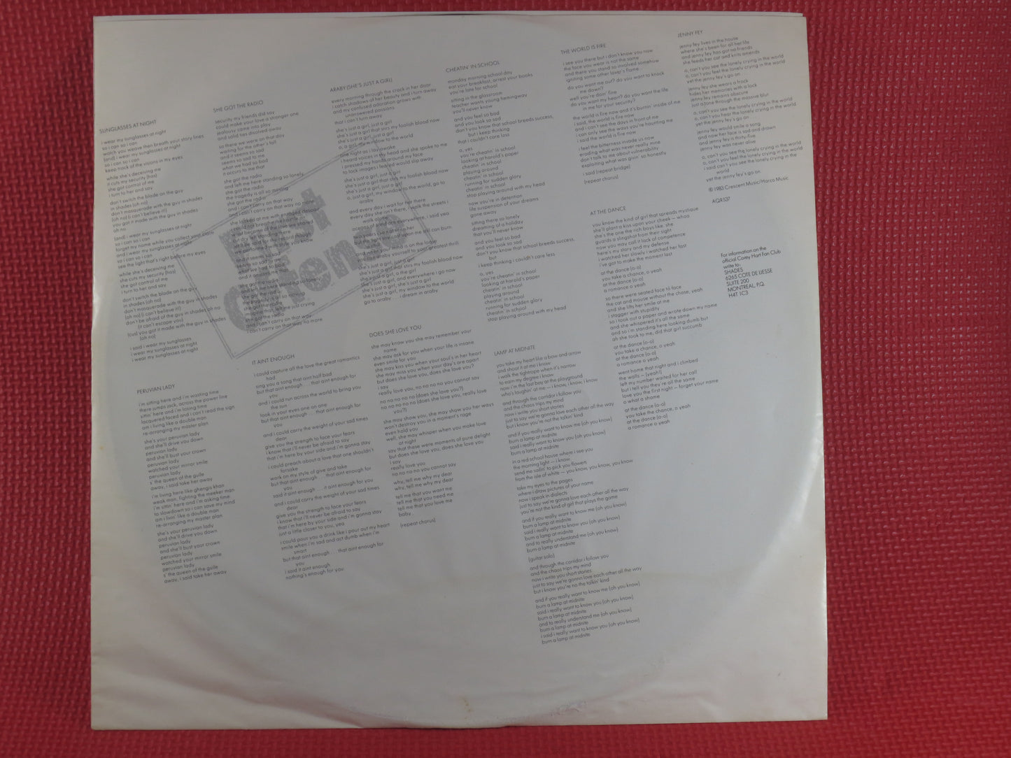 COREY HART, FIRST Offense, Corey Hart Records, Corey Hart Albums, Vintage Vinyl, Rock Albums, Vinyl Records, 1983 Records