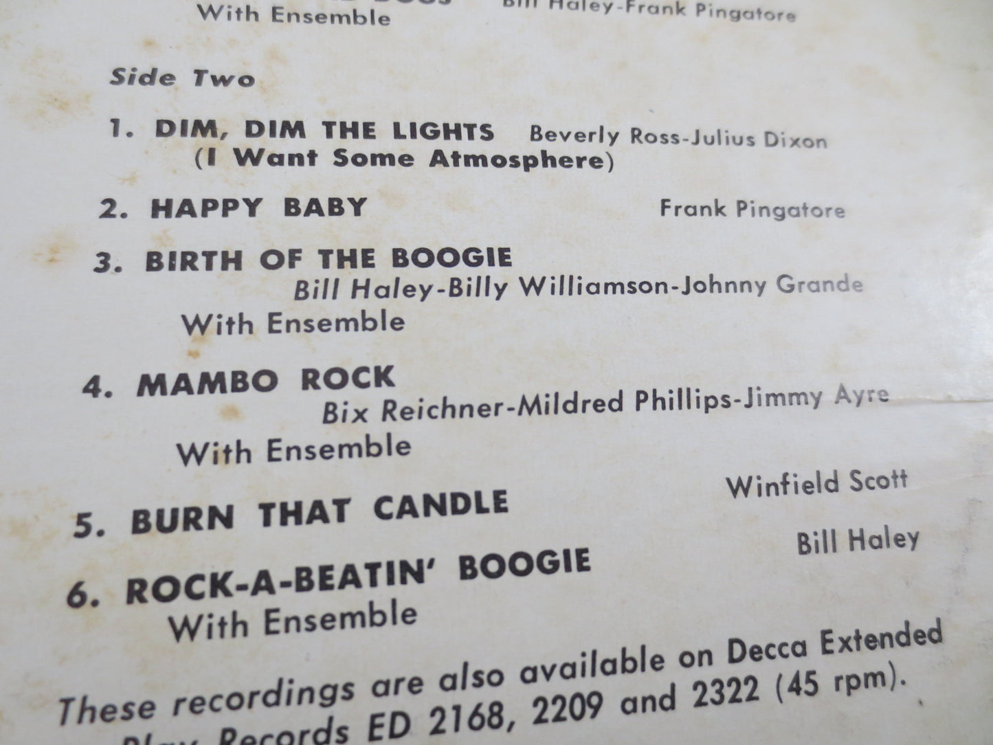 BILL HALEY, and the COMETS, Rock and Roll, Vintage Vinyl, Bill Haley Record, Bill Haley Lp, Lps, Vinyl Albums, Vintage Records, 1955 Records