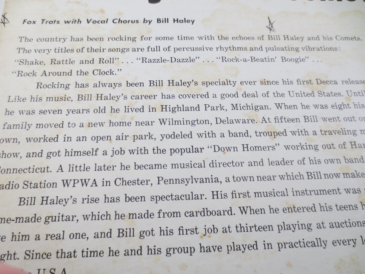 BILL HALEY, and the COMETS, Rock and Roll, Vintage Vinyl, Bill Haley Record, Bill Haley Lp, Lps, Vinyl Albums, Vintage Records, 1955 Records
