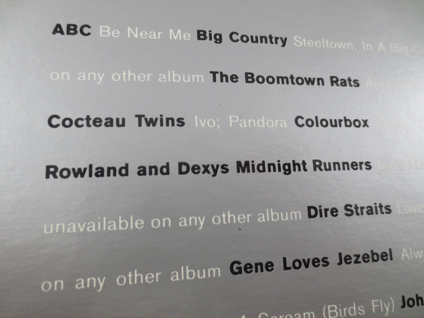VERTIGO-SAMPLER, ROCK Records, Vintage Vinyl, The Boomtown Rats Lp, Tears for Fears Lp, Zerra 1 Album, Rock Lp, Vintage Records, 1985 Record