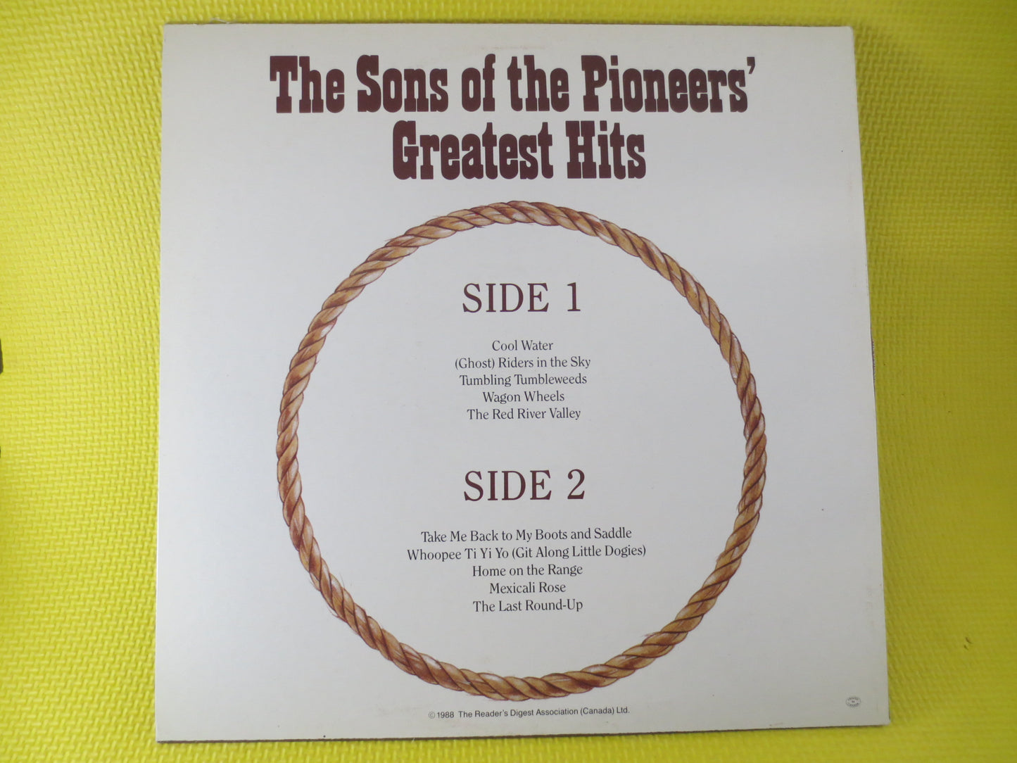 The SONS of the PIONEERS, GREATEST Hits, Cowboy Vinyl, Cowboy Albums, Country Vinyl, Country Album, Cowboy Lp, Vintage Records, 1988 Records