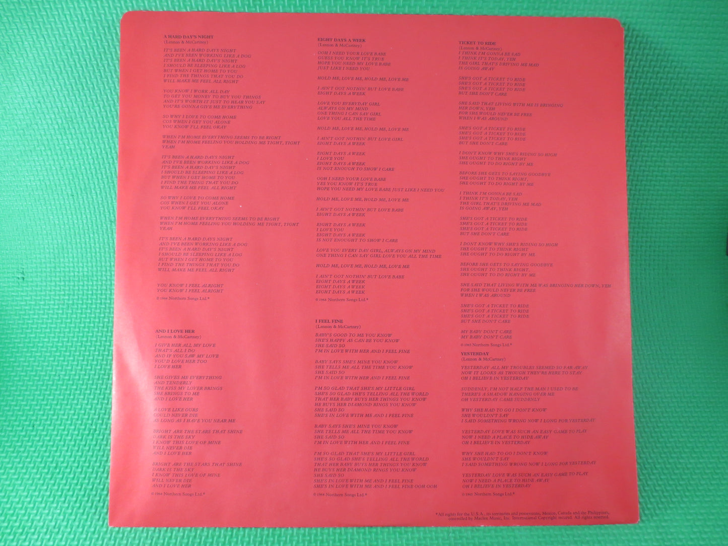 The BEATLES, RED ALBUM, 1962 - 1966, The Beatles Record, The Beatles Album, The Beatles Lp, Vinyl Records, Vintage Records, Vinyl Beatles