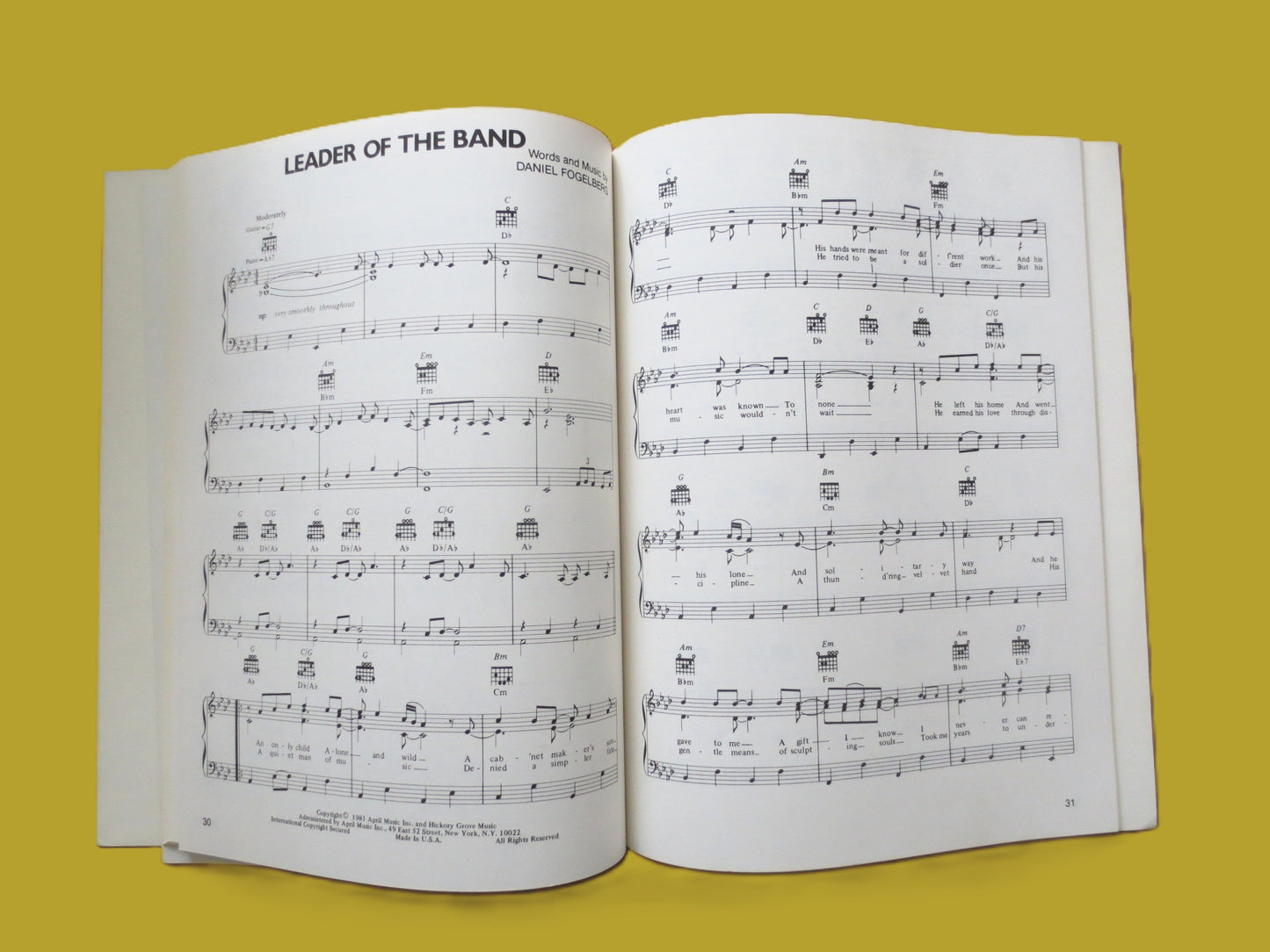 DAN HILL, Greatest Hits, Sheet Music Book, 1982 Songbook