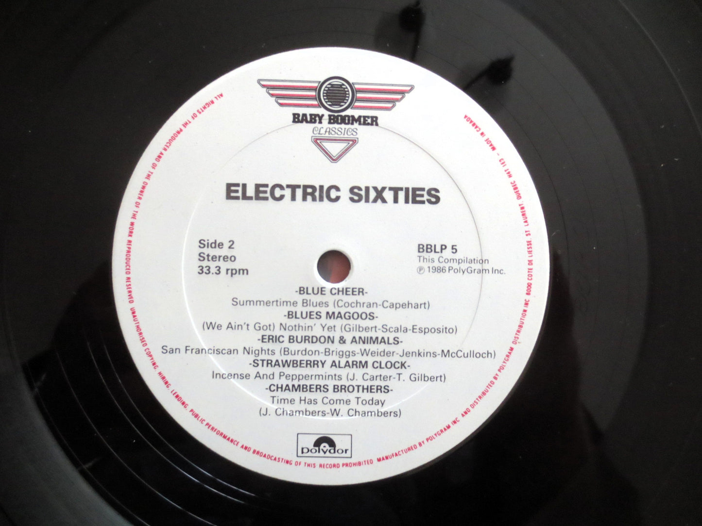 ELECTRIC SIXTIES, Baby Boomer Classics, 1986 Record, Vinyl Lp