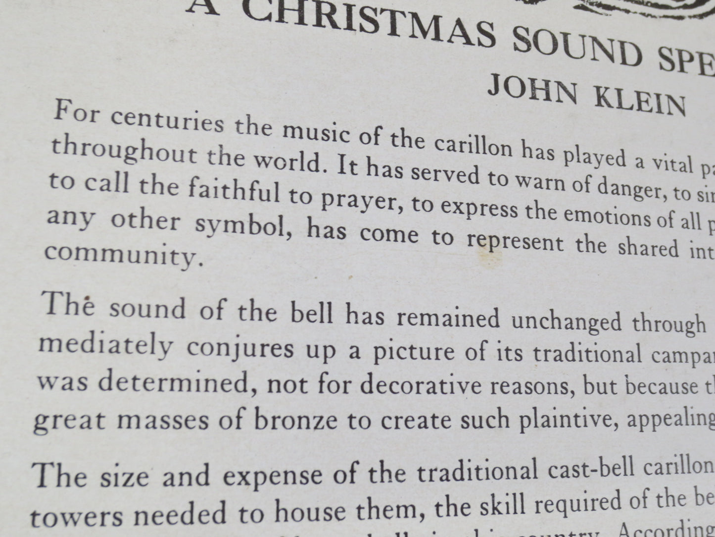 JOHN KLEIN, CHRISTMAS Sound, Spectacular Record, Christmas Record, Christmas Album, Christmas Lp, Christmas Vinyl, Vintage Lp, 1959 Record