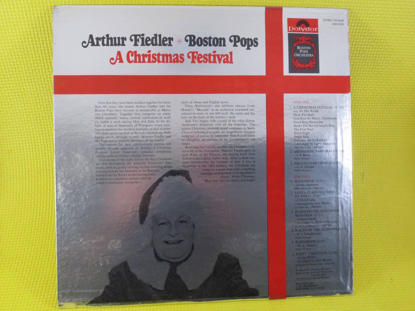 ARTHUR FIEDLER, CHRISTMAS Festival, Boston Pops Orchestra, Christmas Records, Christmas Album, Vintage Vinyl, Vintage Records, 1970 Records
