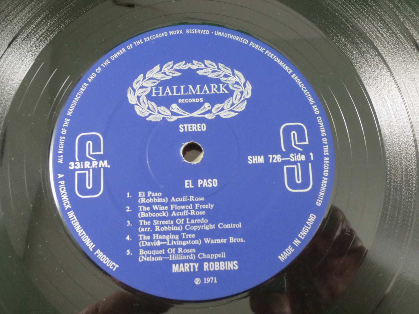 MARTY ROBBINS, EL PASO, Country Records, Vinyl, Marty Robbins Record, Marty Robbins Albums, Vintage Records, 1973 Records