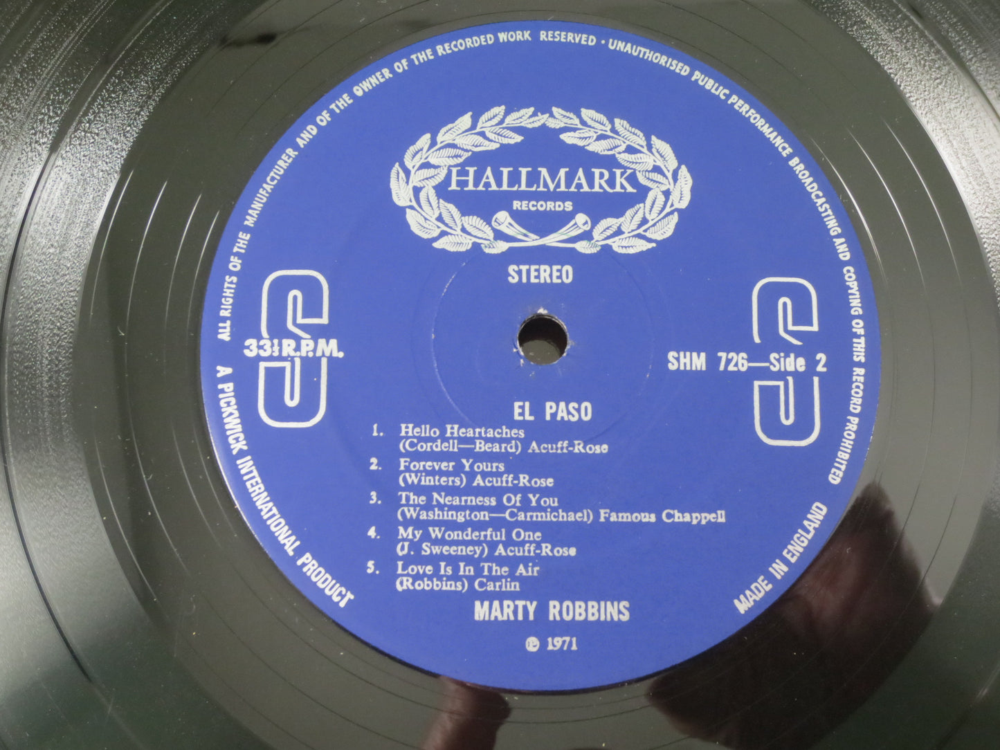 MARTY ROBBINS, EL PASO, Country Records, Vinyl, Marty Robbins Record, Marty Robbins Albums, Vintage Records, 1973 Records