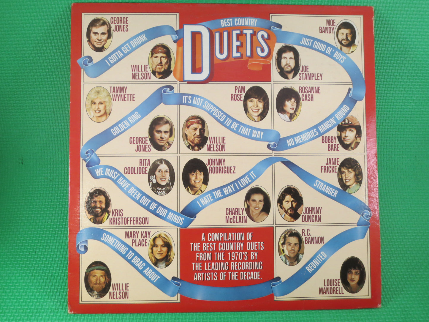 BEST COUNTRY DUETS, Country Hits, Country Records, Willie Nelson Album, George Jones Album, Bobby Bare Album, Vintage Records, 1980 Records
