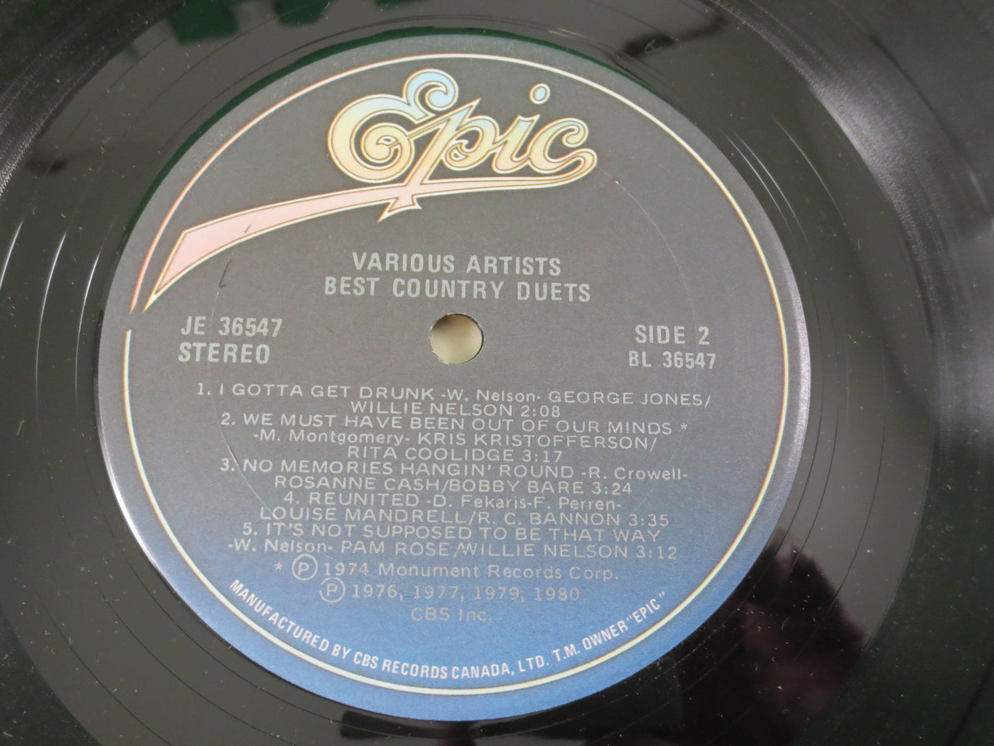 BEST COUNTRY DUETS, Country Hits, Country Records, Willie Nelson Album, George Jones Album, Bobby Bare Album, Vintage Records, 1980 Records