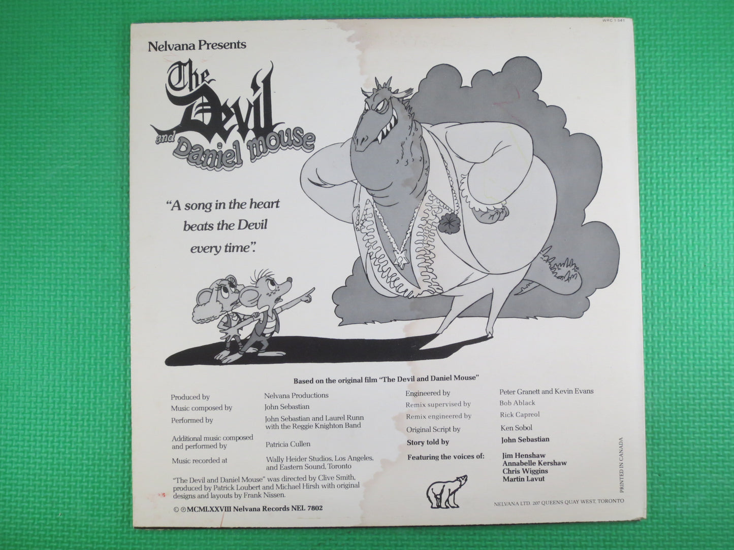 The DEVIL and DANIEL MOUSE, Childrens Records, Kids Records, Kids Albums, lps, Children's Album, John Sebastian, Vintage Record, 1978 Record