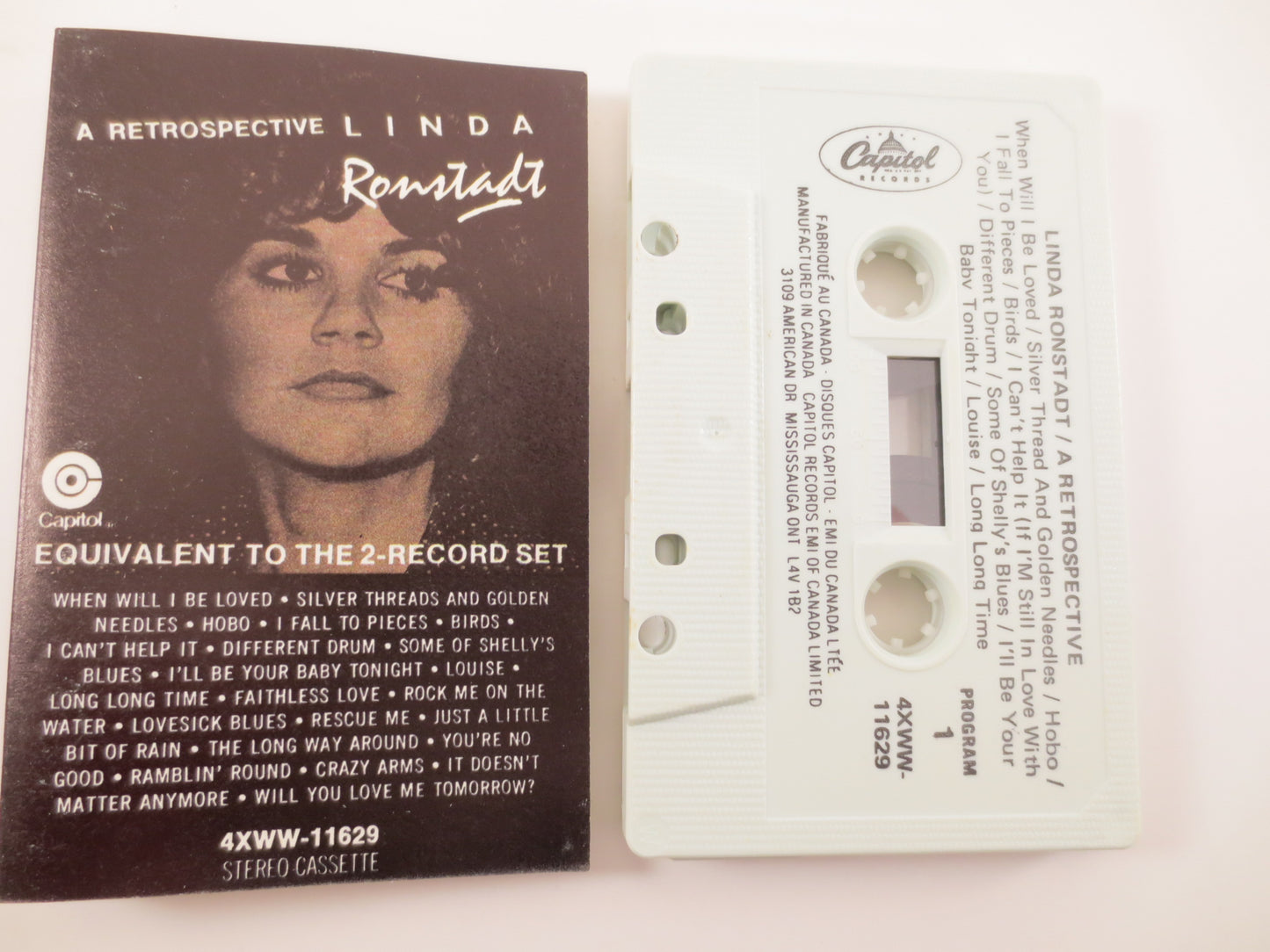 LINDA RONSTADT, A RETROSPECTIVE, Linda Ronstadt Tape, Linda Ronstadt Hits, Linda Ronstadt Album, Country Tape, Cassette Tape, 1977 Cassette