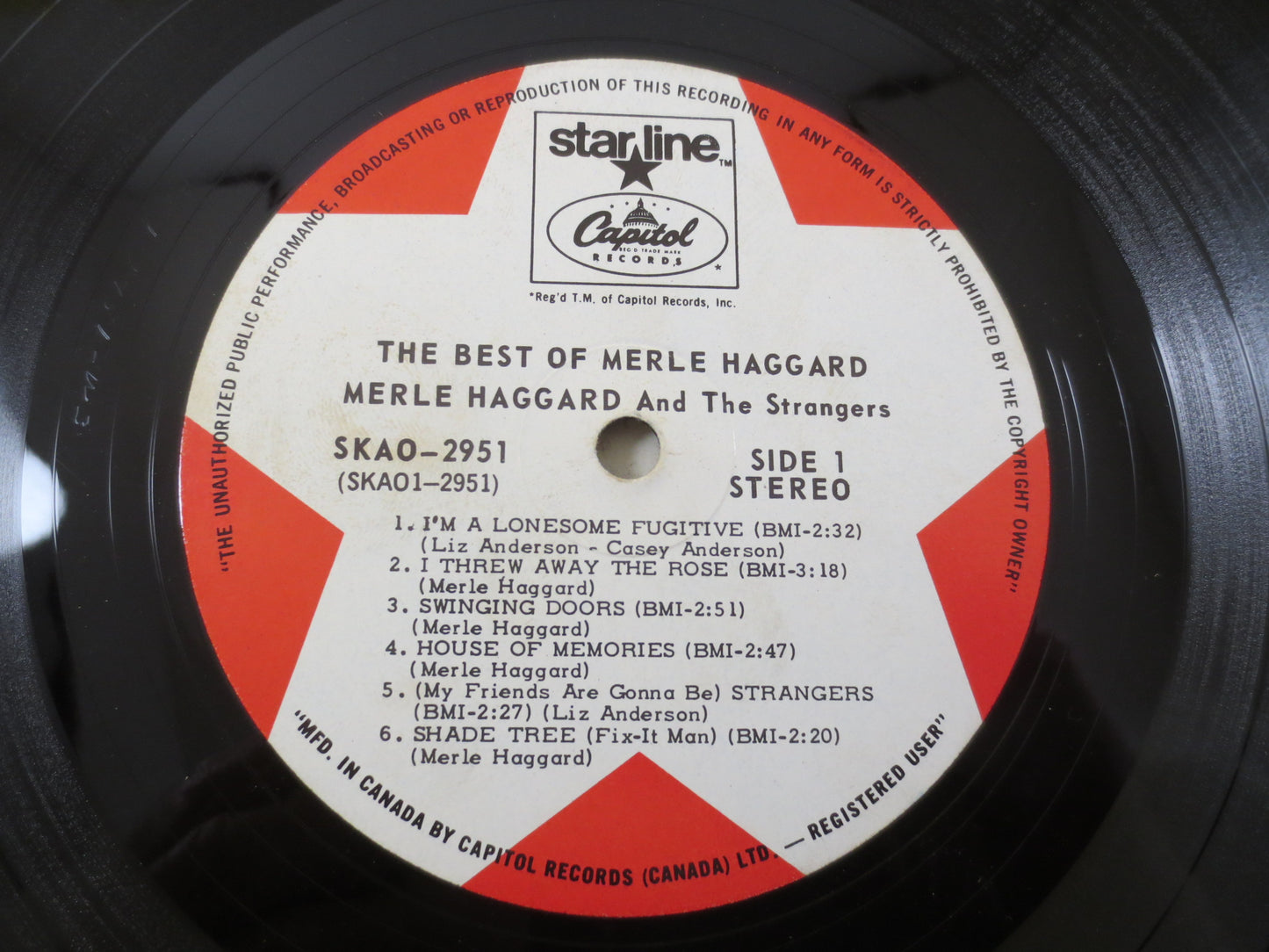 MERLE HAGGARD, GREATEST Hits, Country Record, Vintage Vinyl, Merle Haggard Album, Merle Haggard Record, Vinyl, Vintage Records, 1968 Records