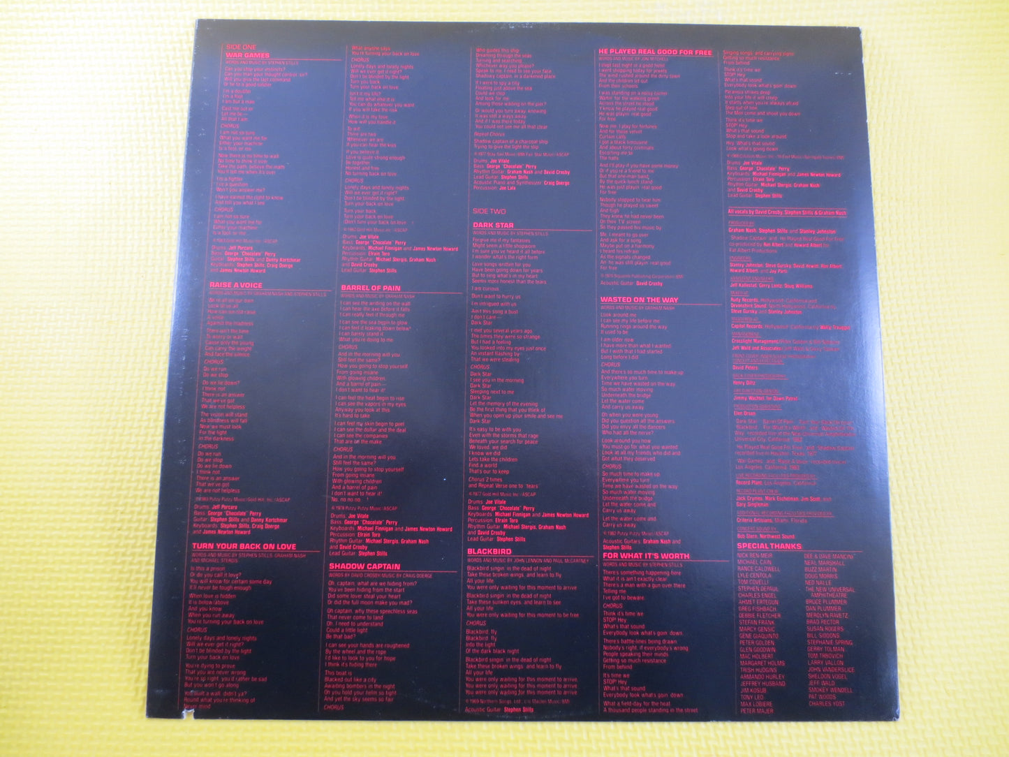 CROSBY STILLS NASH, Allies, David Crosby, Stephen Stills, Graham Nash, Classic Rock Album, Folk Music Record, Vintage Records, 1983 Records