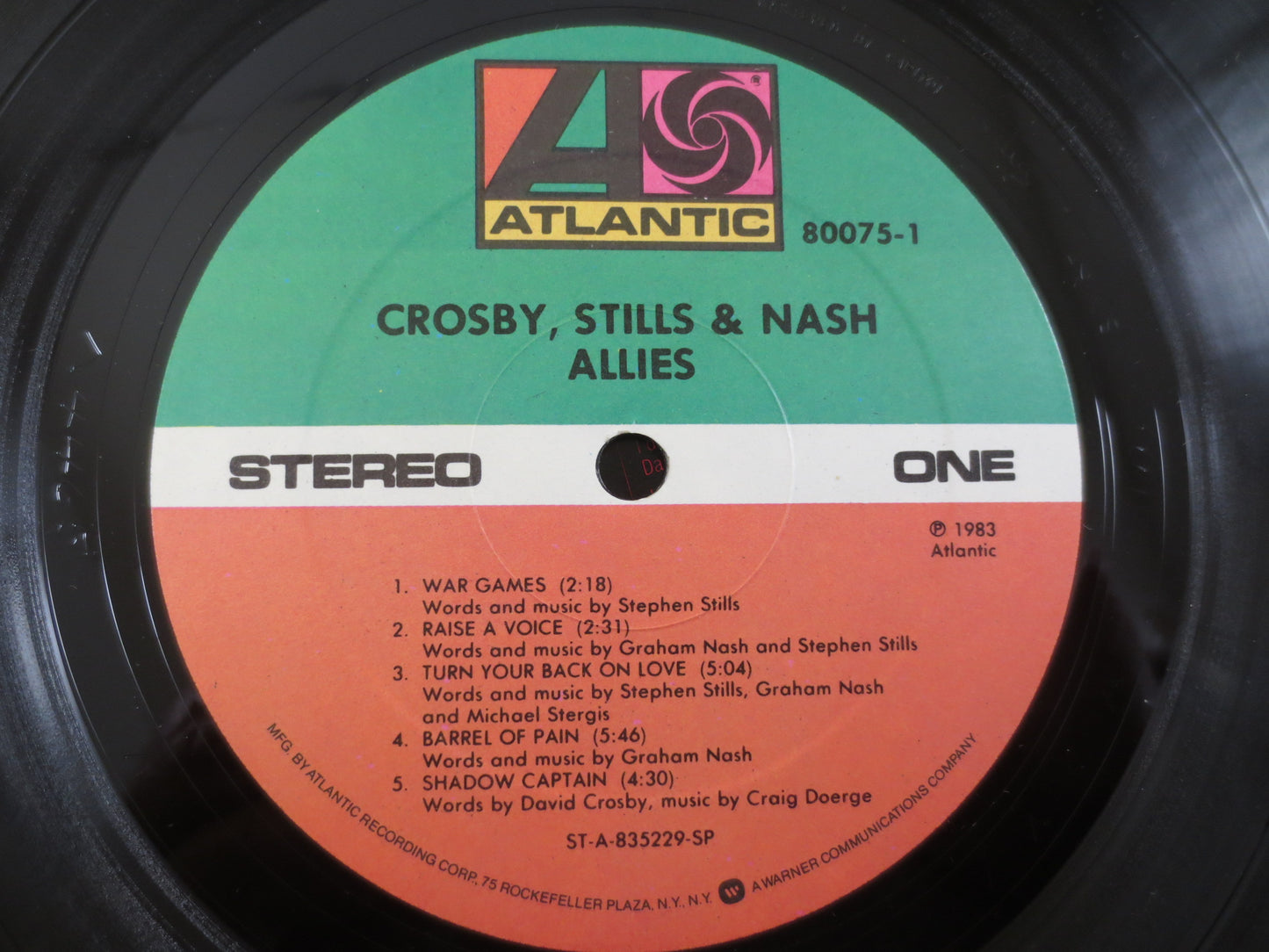 CROSBY STILLS NASH, Allies, David Crosby, Stephen Stills, Graham Nash, Classic Rock Album, Folk Music Record, Vintage Records, 1983 Records