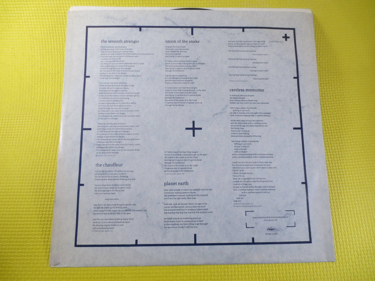 DURAN DURAN, ARENA, Duran Duran Ep, Duran Duran Records, Duran Duran lps, Duran Duran Live, Duran Duran Hits, Vintage Records, 1984 Records