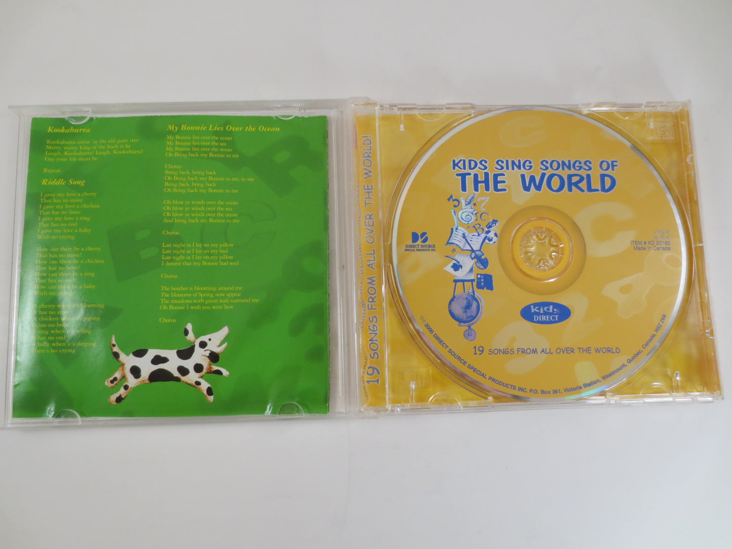 KIDS SING, SONGS of the World, Kids Cd, Lullabies Cd, Kids Compact Disc, Childrens Cd, Childrens Music, Kids Music Cd, Baby Cd, 2000 Cd