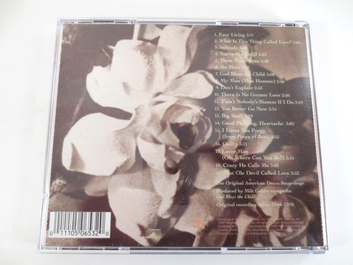 BILLIE HOLIDAY, GREATEST Hits, Billie Holiday Cd, Billie Holiday Album, Billie Holiday Hits, Jazz Music Cd, Vintage Cd, 1990 Compact Disc