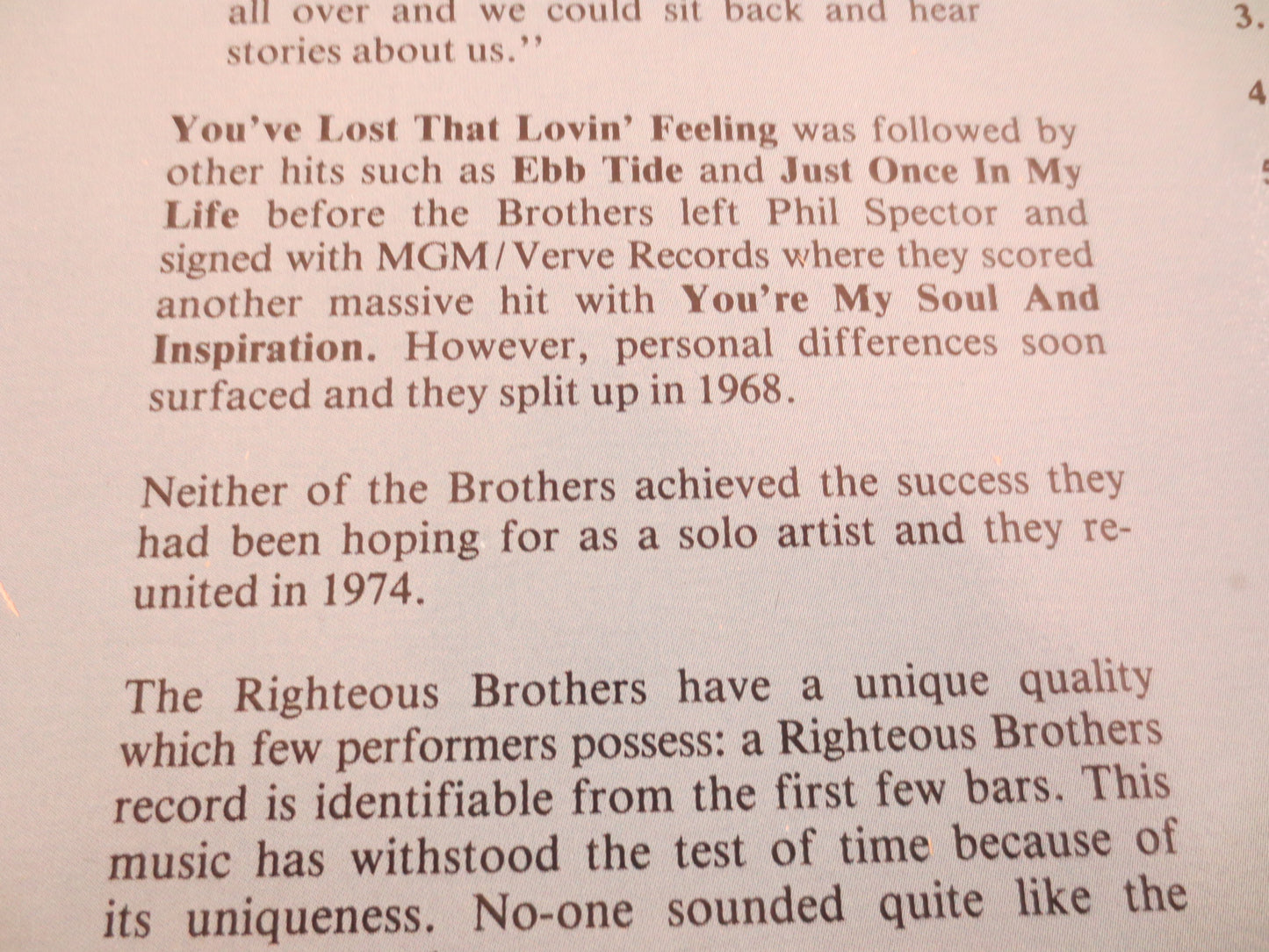 The RIGHTEOUS BROTHERS, GREATEST Hits, 2 Records, Pop Music Record, Pop Music Album, 60s Music, 60s Record, Lps, Vintage Lp, 1984 Records