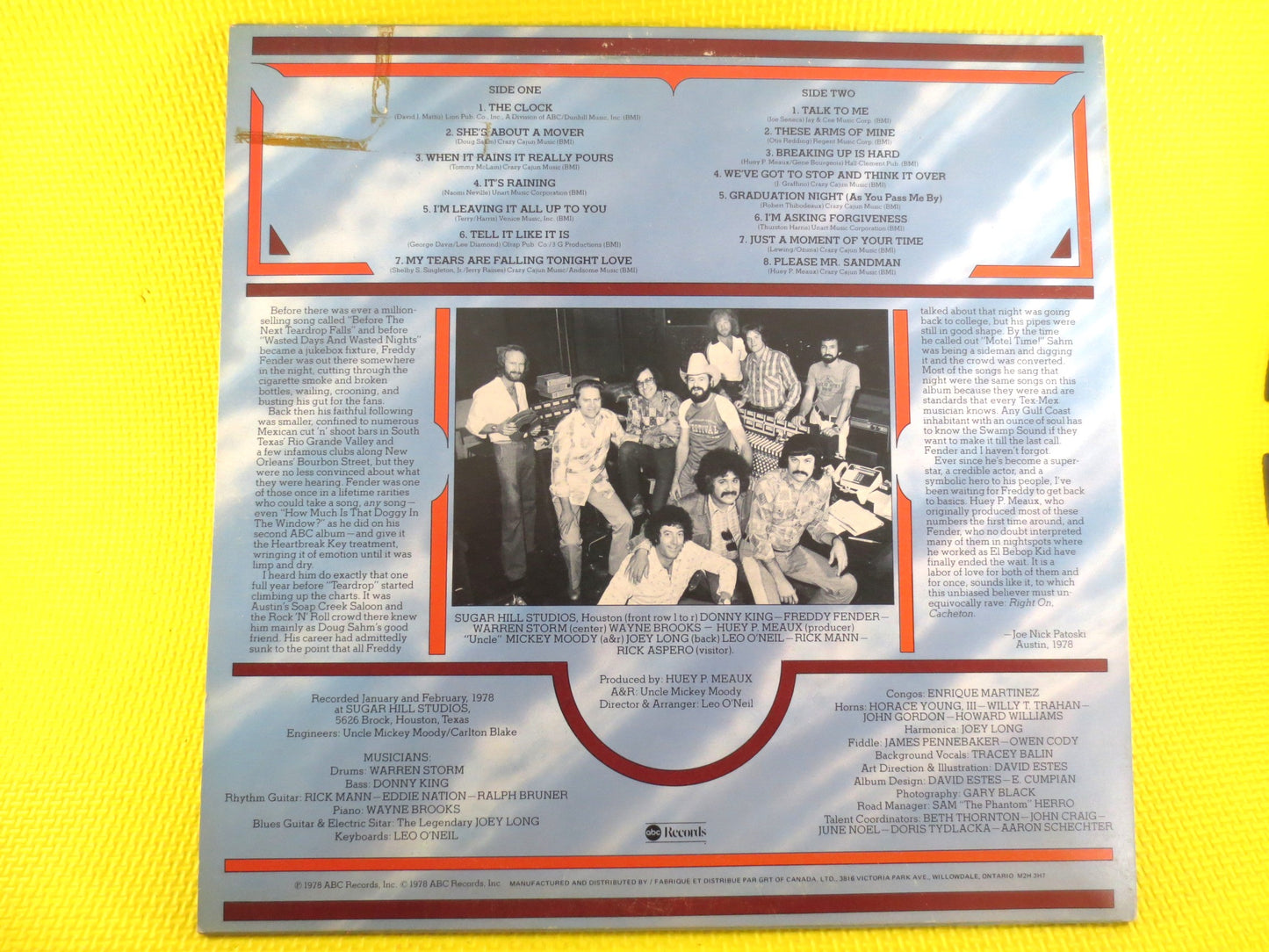 FREDDIE FENDER, Swamp GOLD, Freddie Fender Album, Freddie Fender Lp, Freddy Fender Album, Country Lp, Vinyl Lp, Vintage Records, 1978 Record