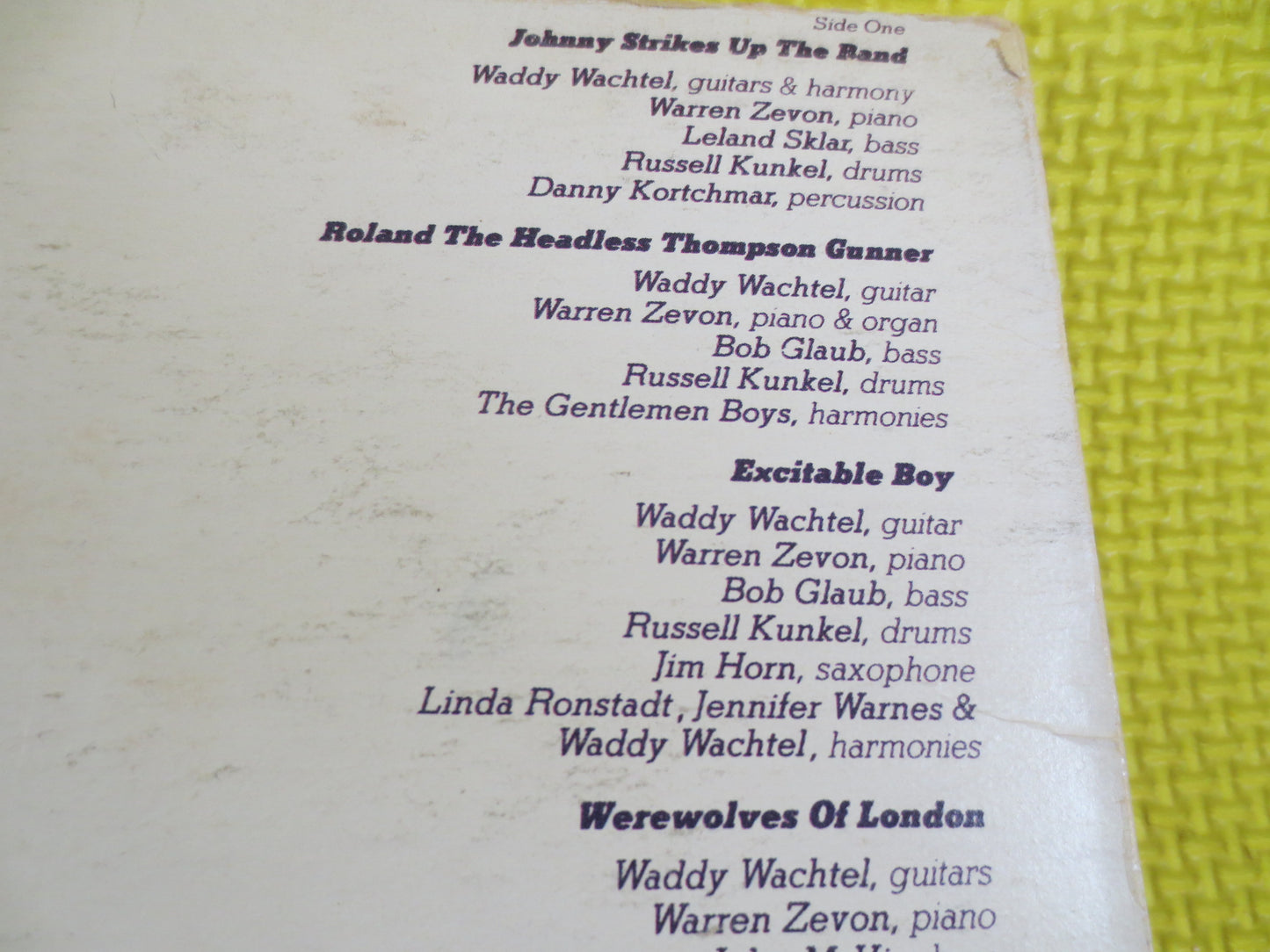 WARREN ZEVON, EXCITABLE Boy, Werewolves of London, Warren Zevon Record, Vintage Vinyl, Warren Zevon Album, Warren Zevon Lp, Lp, 1978 Records