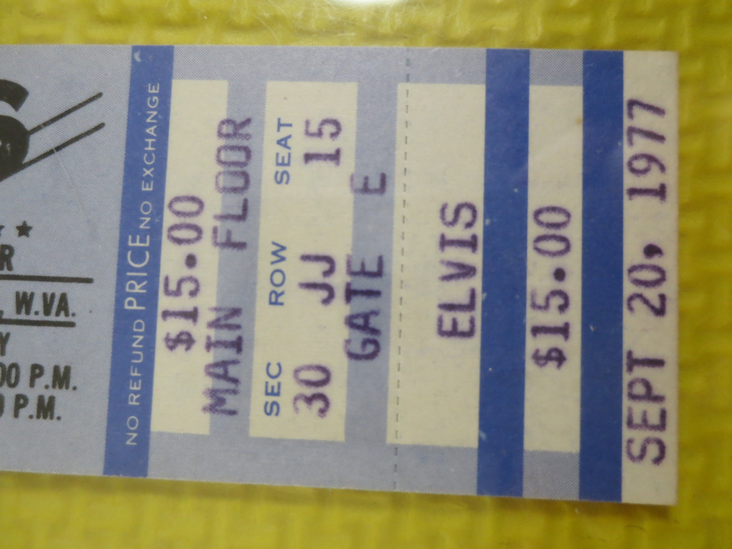 ELVIS Concert TICKET, 1977 Mint Unused, Huntington Wva, Plus RARE Promo Store Demo Vhs Loop Tape, Elvis Tickets, Elvis Promo Tapes, Elvis