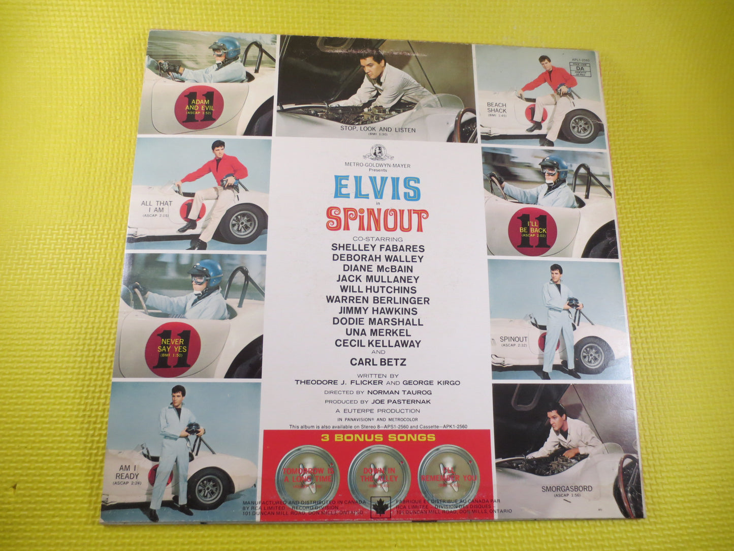 ELVIS PRESLEY, SPINOUT, Elvis Record, Elvis Vinyl, Elvis Lp, Elvis Album, Elvis Soundtrack, Movie Soundtrack, Vintage Records, 1966 Records