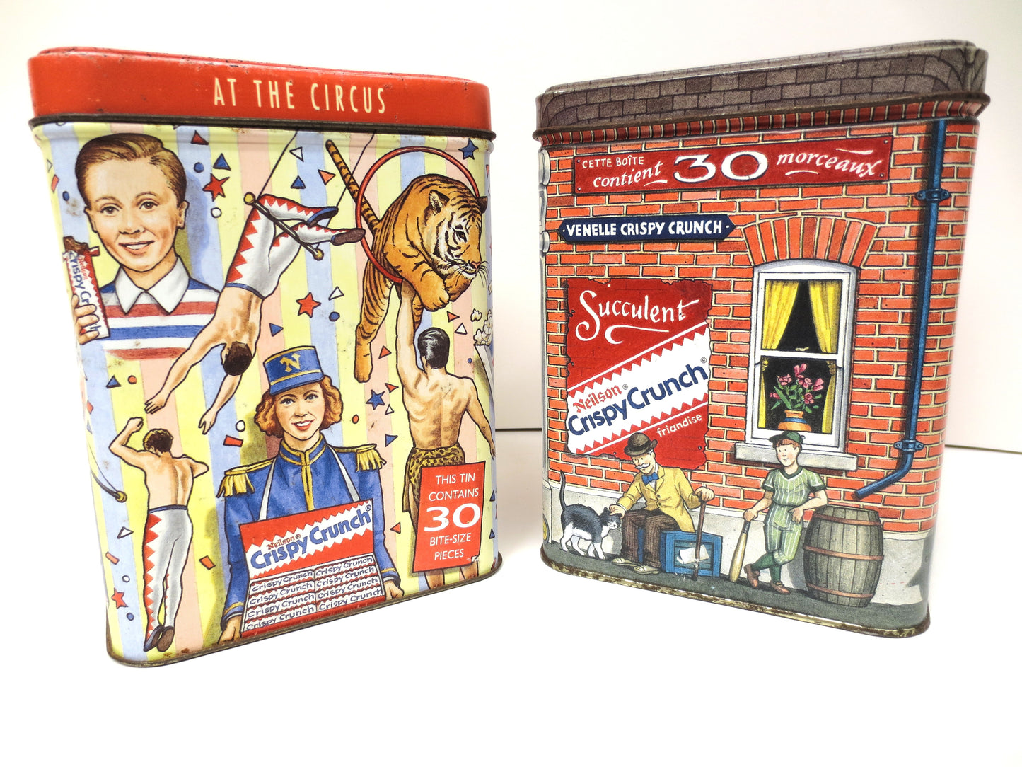 Vintage Tin Can, CRISPY CRUNCH, Tin Can Box, Tin Advertising, Vintage Tin Box, Vintage Box, Vintage Can, Crispy Crunch Tin, Tin Art, Tin Can