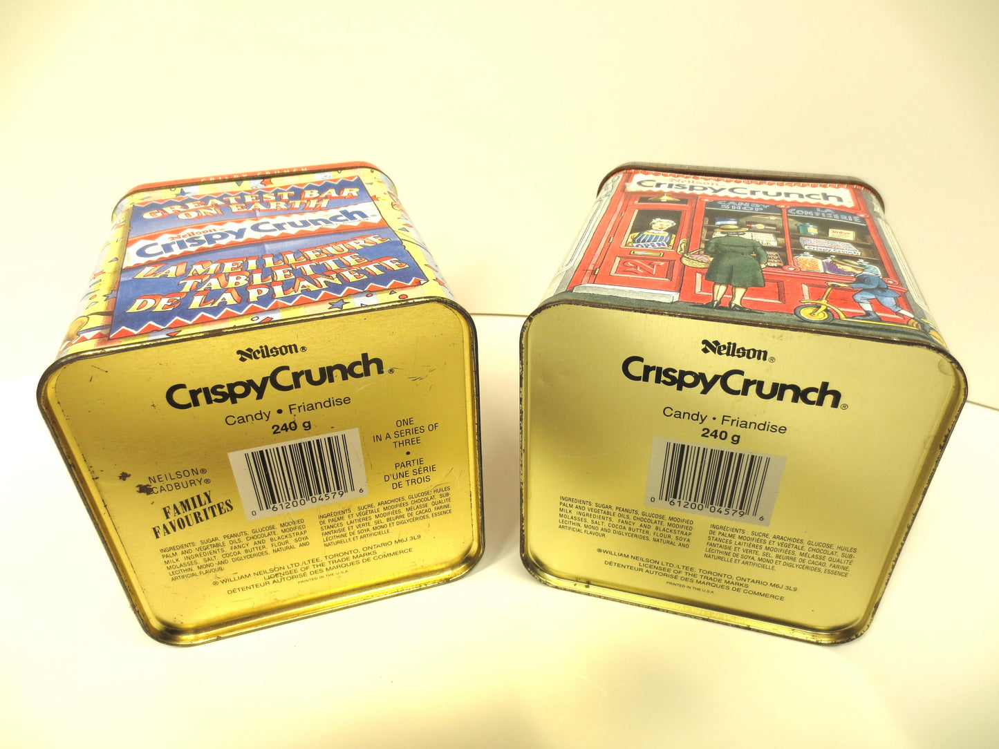 Vintage Tin Can, CRISPY CRUNCH, Tin Can Box, Tin Advertising, Vintage Tin Box, Vintage Box, Vintage Can, Crispy Crunch Tin, Tin Art, Tin Can