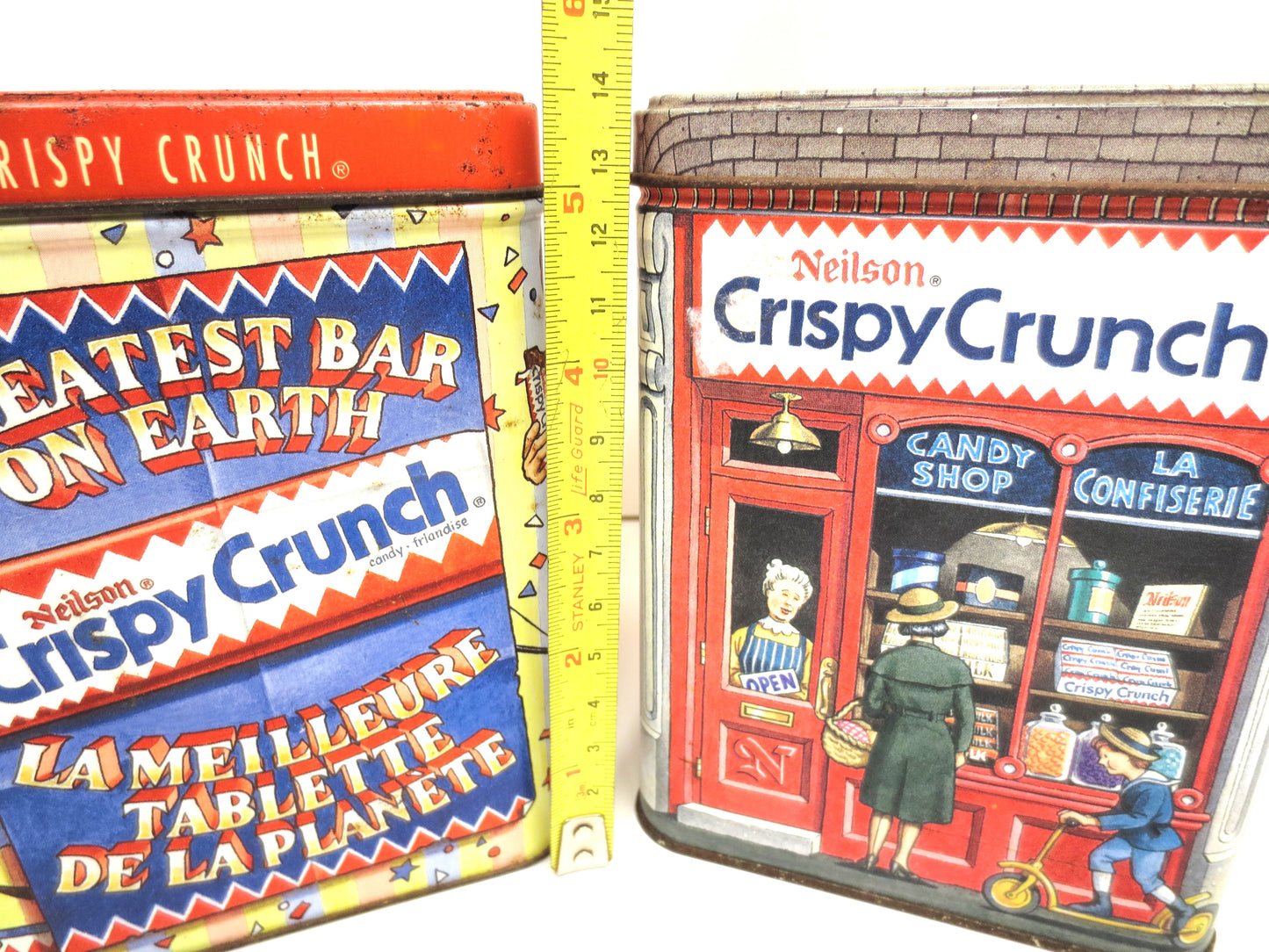 Vintage Tin Can, CRISPY CRUNCH, Tin Can Box, Tin Advertising, Vintage Tin Box, Vintage Box, Vintage Can, Crispy Crunch Tin, Tin Art, Tin Can