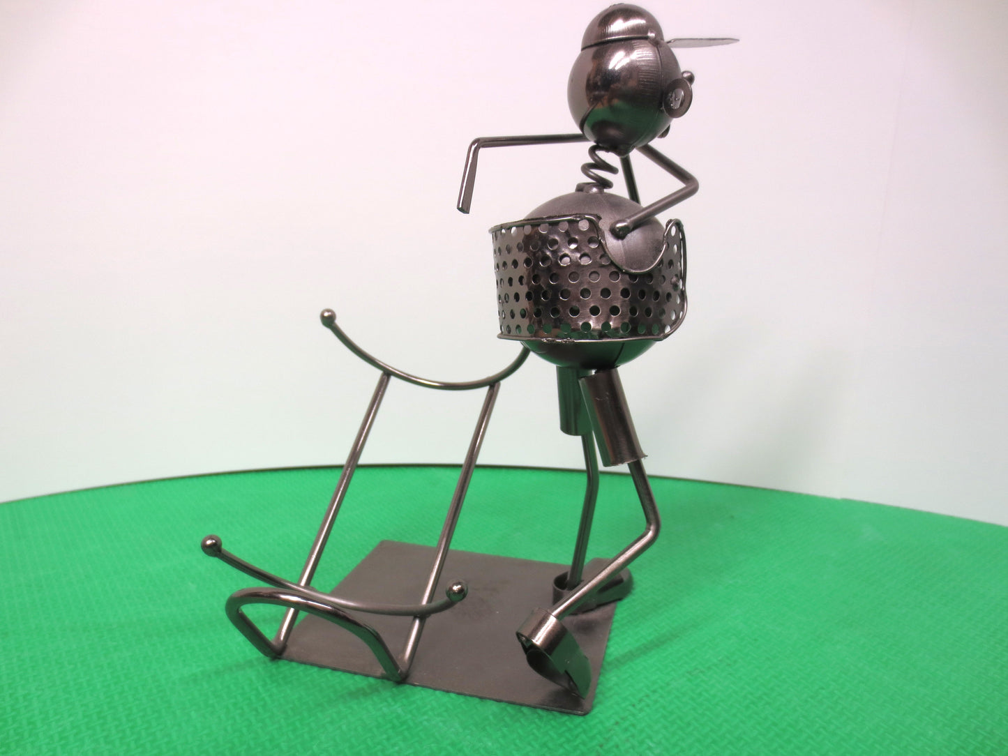Wizard of Oz, TIC TOC the GOLFER, Silver Pewter Art, Silver Art, Vintage Art, Vintage Sculpture, Silver Sculpture, Return to Oz