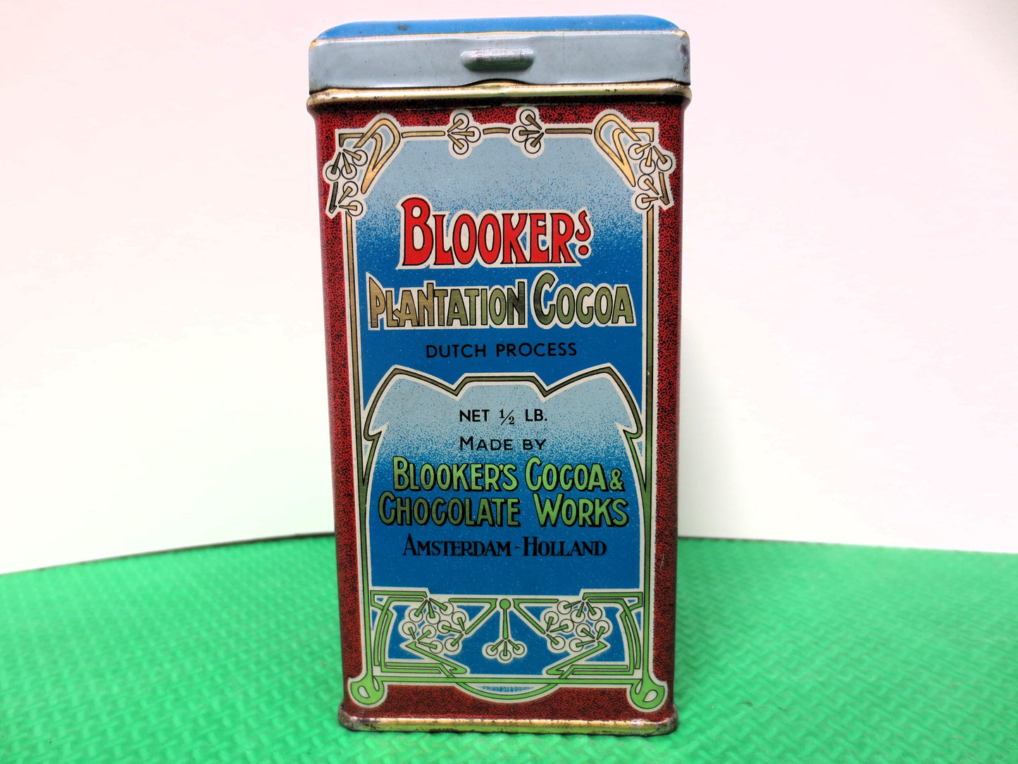 Vintage Tin Can, BLOOKERS COCOA Tin, Tin ADVERTISING, Vintage Tin Box, Vintage Box, Vintage Can, Blookers Cocoa Can, Tin Art, Tin Can, Cans