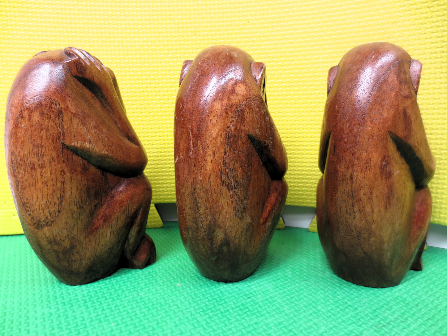 HEAR No Evil, SEE No Evil, SPEAK No Evil, Wood Carving, 3 Monkeys, Vintage Sculpture, Monkey Carving, Monkey Art, Monkey Figurines, Wood Art