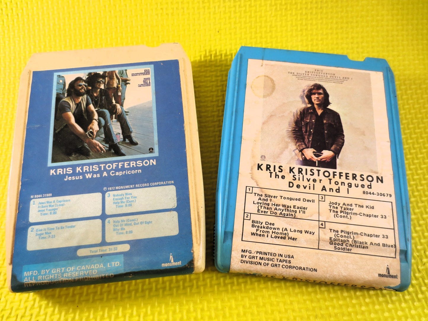 KRIS KRISTOFFERSON, JESUS, Silver Tongued Devil, 8-Track Tape, Greatest Hits, Tapes, Tape, 8 Track Cassette, Country 8-Track, 1972 8-Track
