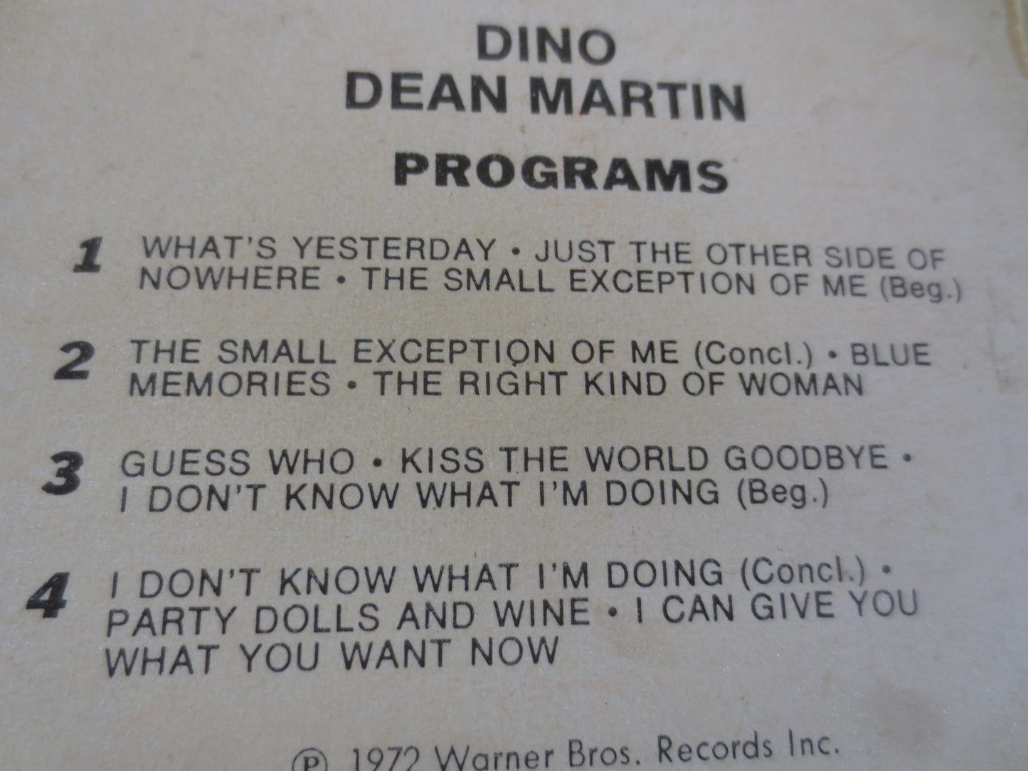 DEAN MARTIN, DINO, 8-Track Tape, Greatest Hits, Tapes, Dean Martin Tape, Tape, 8 Track Cassette, Dean Martin Hits, 1972 8-Track